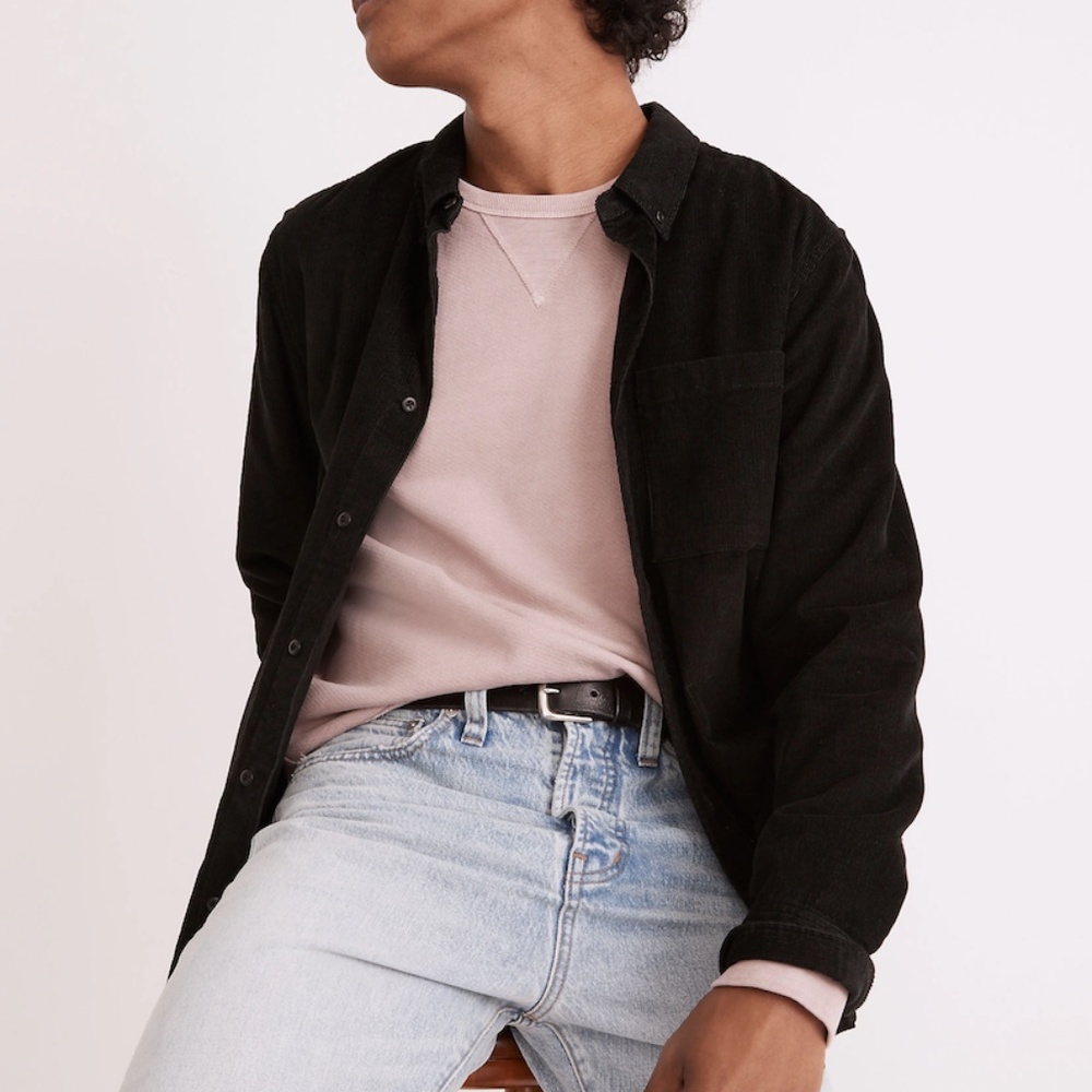 Madewell Men's Corduroy Perfect Shirt XS Deep Blue